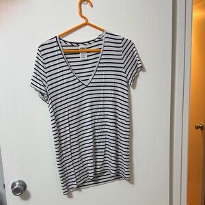 PINK Victoria's Secret Black and White Striped Tee